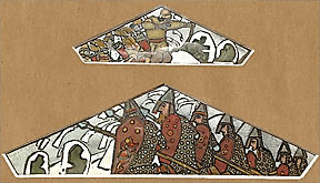 Two sketches for the majolica frieze “Northern Life”